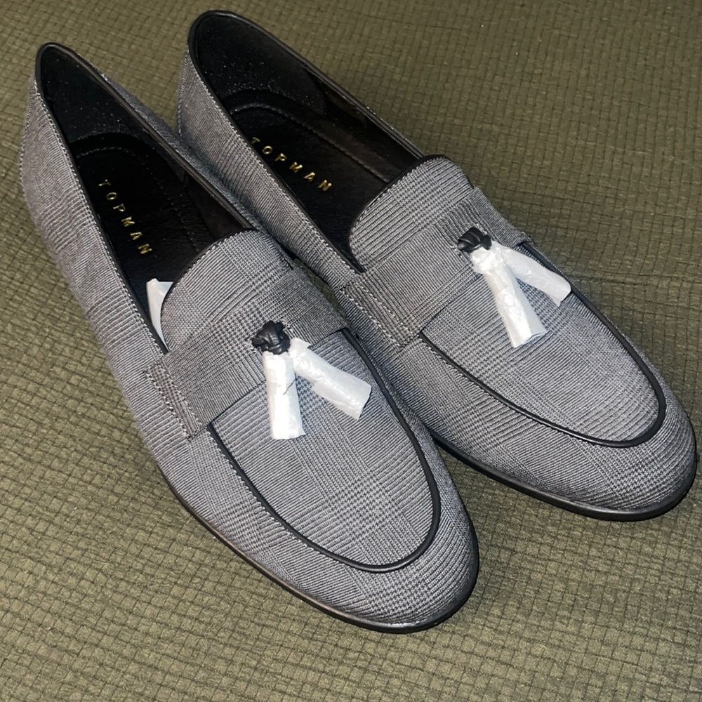 Topman Black And Grey Men’s Loafers - New, Never Worn  Size 10